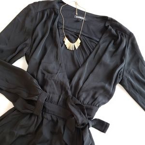 NWOT Express Wrap Tie Little Black Dress